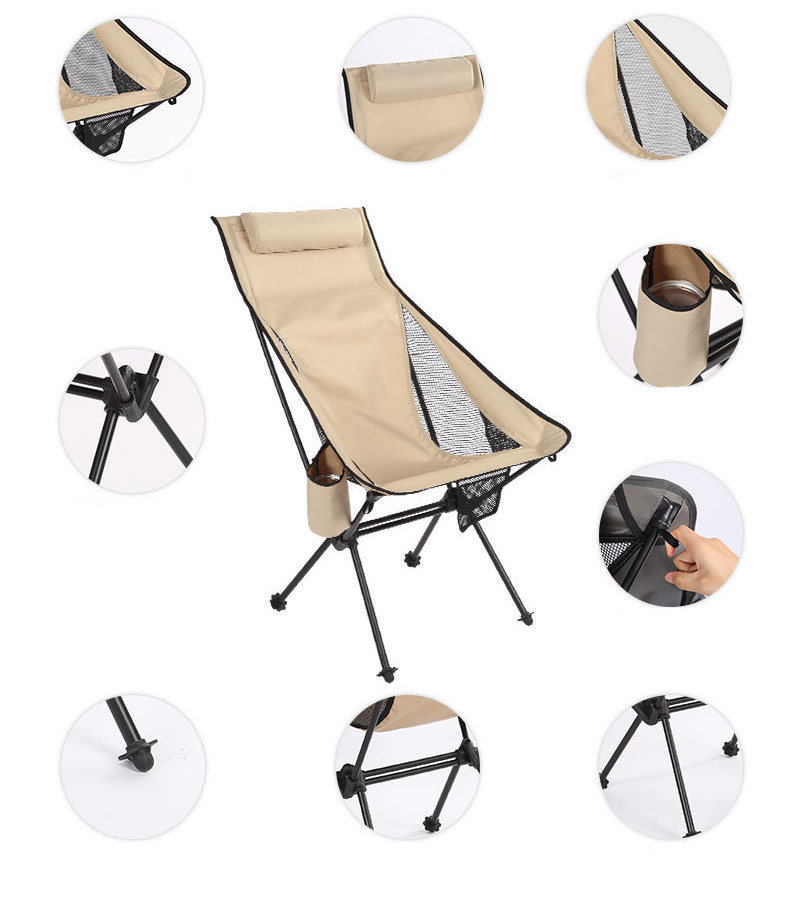 Outdoor portable swing chair ultra light aluminum folding beach chair camping recliner folding chair