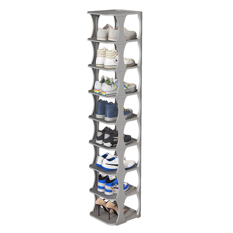 custom 9-Tier Shoe Rack Entryway Tower Vertical Shoe Organizer Wooden Shoe Storage Stand