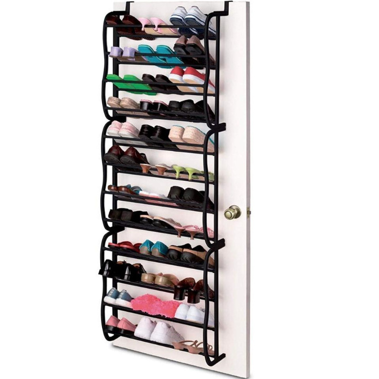 12 Layer 36 Pairs  Organizer Storage Plastic  Metal Foldable Living Display  Hanging Wall Mounted  Over The   Door  Shoe Racks