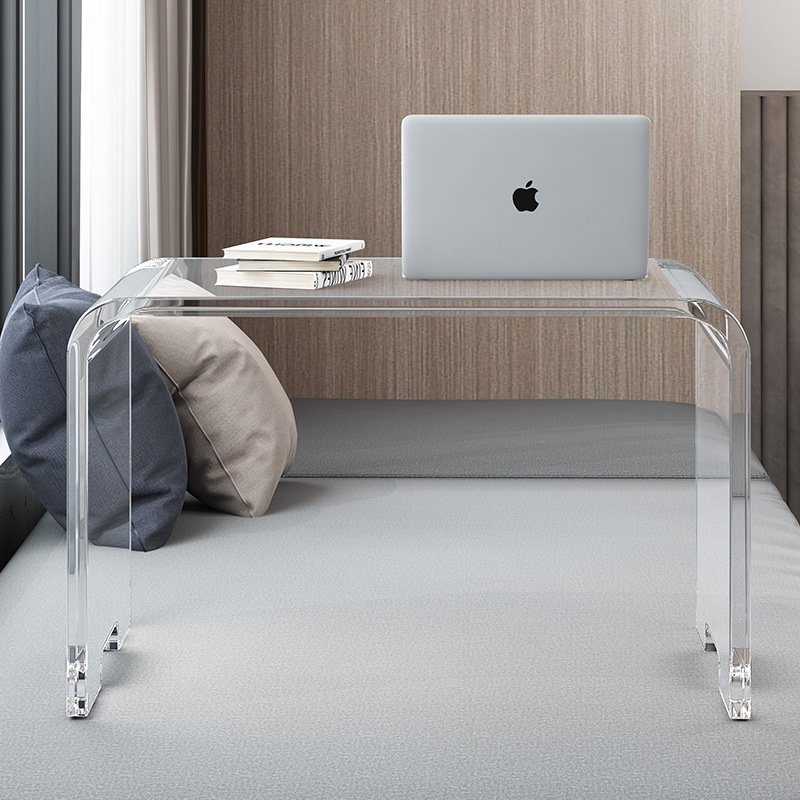 Acrylic Bed Tray with handles Clear Laptop Stand Lightweight Portable Lap Desk for Eating Mobile Table for Bed Sofa