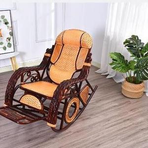 Luxury bamboo Rocking Chair Recliner adult family balcony casual adult nap solid wood lazy elderly folding easy chair