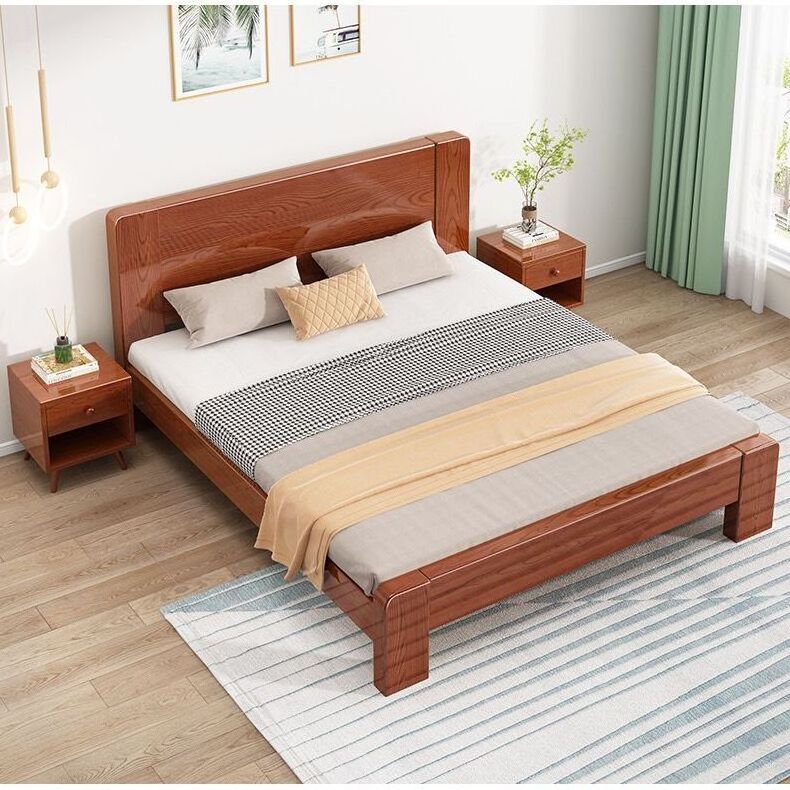 Wood Bedroom Set Furniture Frame Room Double Modern Queen Size Bed