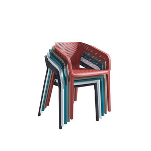 Manufacturers wholesale premium minimalist modern stackable outdoor plastic armchairs