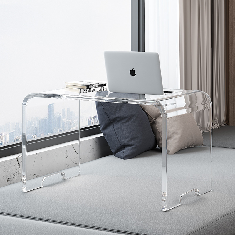 Acrylic Bed Tray with handles Clear Laptop Stand Lightweight Portable Lap Desk for Eating Mobile Table for Bed Sofa