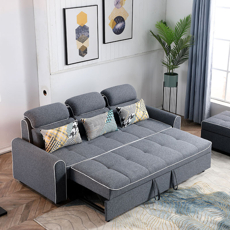 Strength factory modern living room furniture three person Technology cloth sofa foldable multifunctional sofa bed