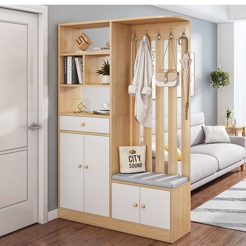 Factory Direct Price Saving Space Corner Hall Tree With Shoes Storage Cabinet