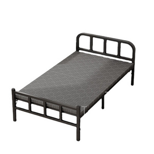 Folding bed single home office nap bed portable simple rental room nap 1.2 meters hardboard iron frame beds