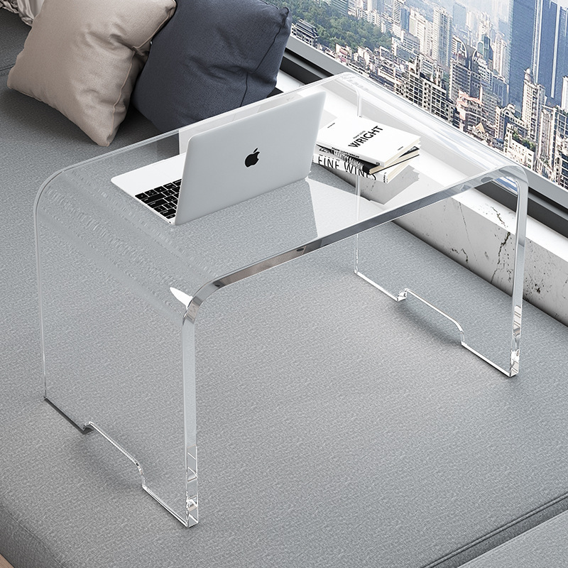 Acrylic Bed Tray with handles Clear Laptop Stand Lightweight Portable Lap Desk for Eating Mobile Table for Bed Sofa