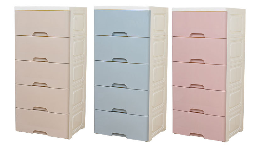 plastic storage 5 drawers cabinet plastic kids / plastic cabinet drawers for baby clothes