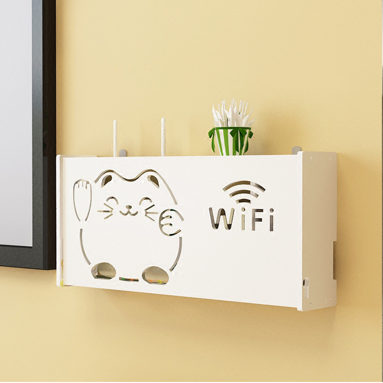 High Quality Minimalist Style Wifi Storage Box Home Organizer Wall Mounted Wifi Router Stand