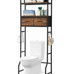 3 Tier Steel Bathroom Organizer Over The Toilet With Drawer and Toilet Paper Holder Over The Toilet Storage Rack Bathroom Shelf