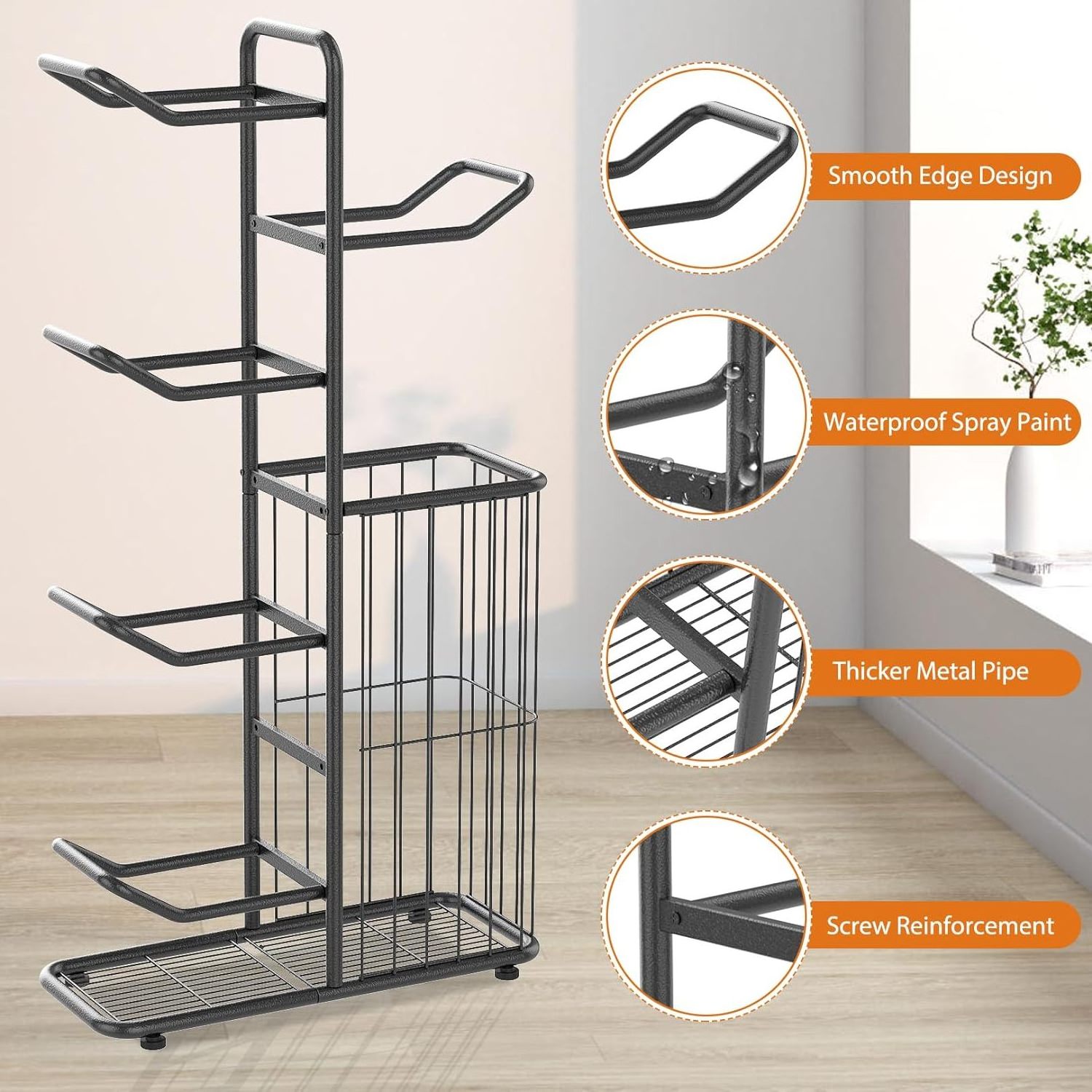 Sports Organizer Metal Sports Equipment Storage Rack Basketball Storage Rack for Garage