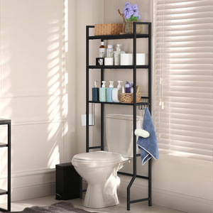 3 Tier Metal Bathroom Storage Over The Toilet With Hooks And Toilet Paper Holder Over The Toilet Storage Rack Bathroom Shelf