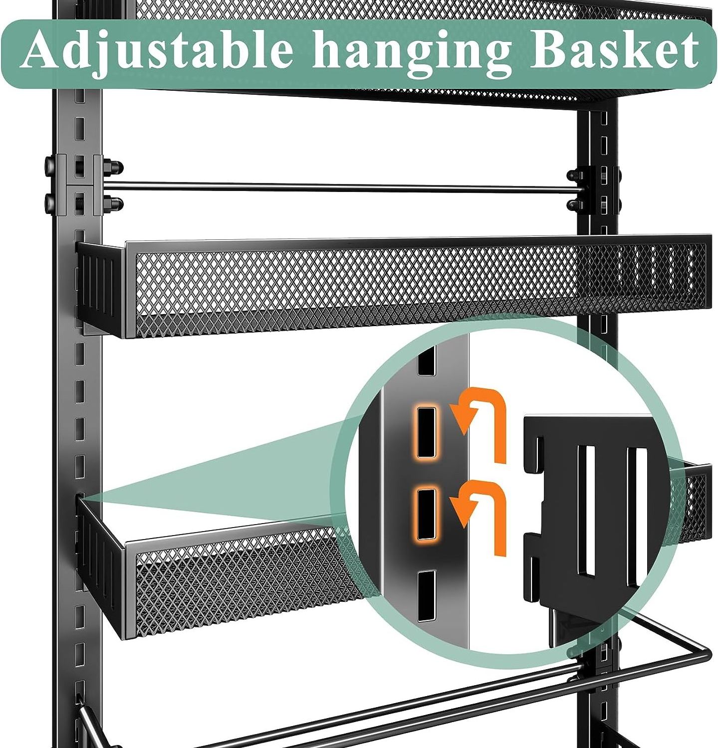 6-Tier Hanging Pantry Door Organizer Display Racks Wire Mesh Over The Door Pantry Organizer