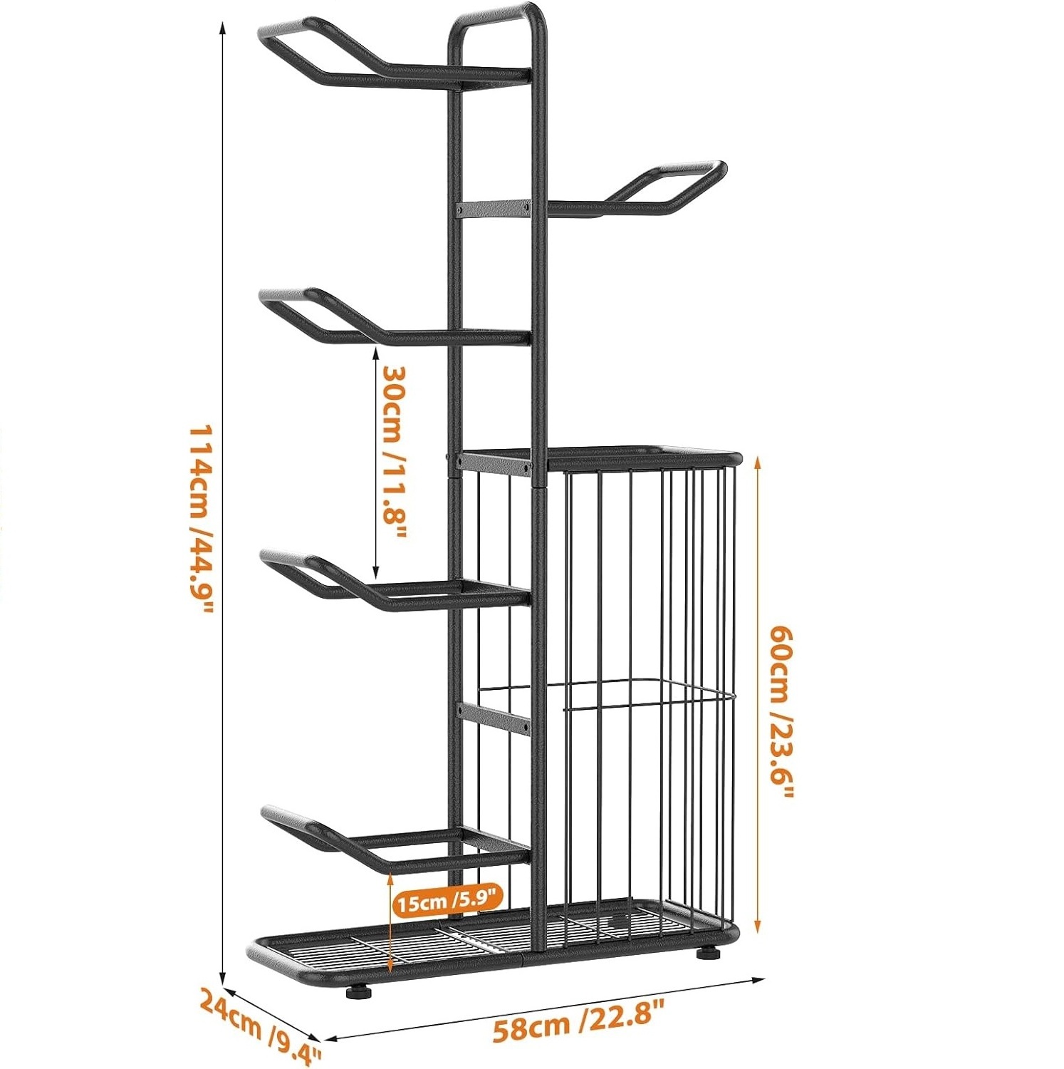 Sports Organizer Metal Sports Equipment Storage Rack Basketball Storage Rack for Garage