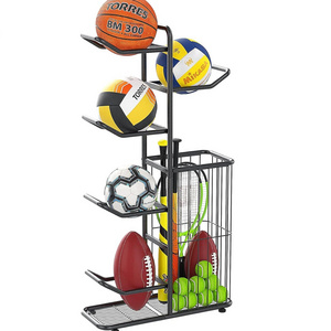 Sports Organizer Metal Sports Equipment Storage Rack Basketball Storage Rack for Garage