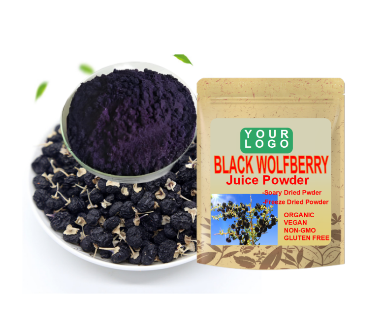 High Quality Cyanidin Wild Dried Black Wolfberry Goji Berry Anthocyanin Extract Powder Organic Black Goji Berry