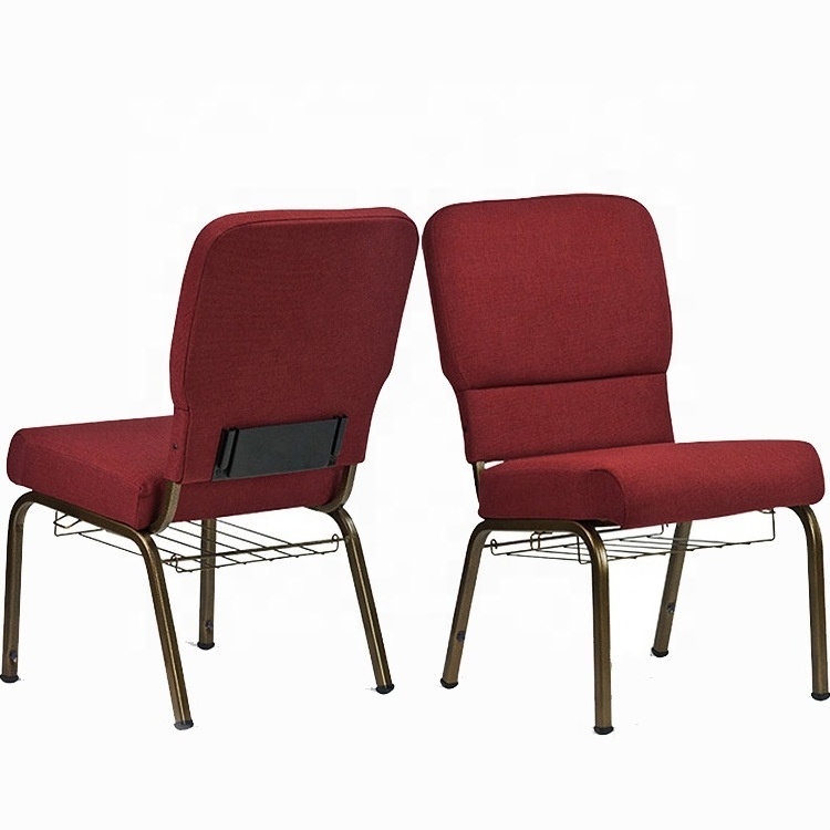 Hot Sale Used Interlocking Church Chairs with Bookshelf Theater Furniture High Density Mould Seat Cushion