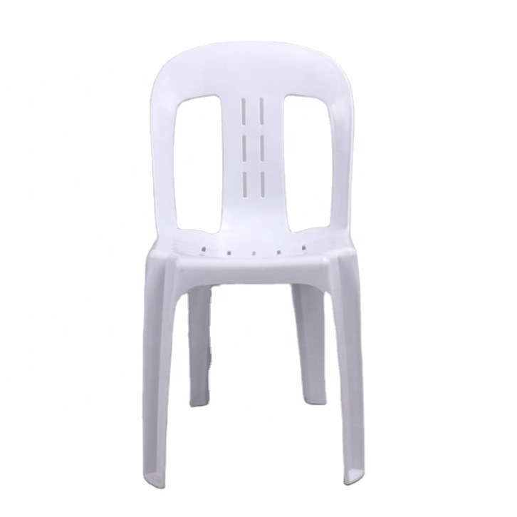 Cheap modern outdoor white plastic chair without armrest