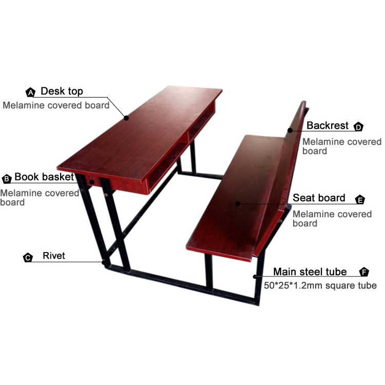 Best hot selling school bench with table school furniture for sale