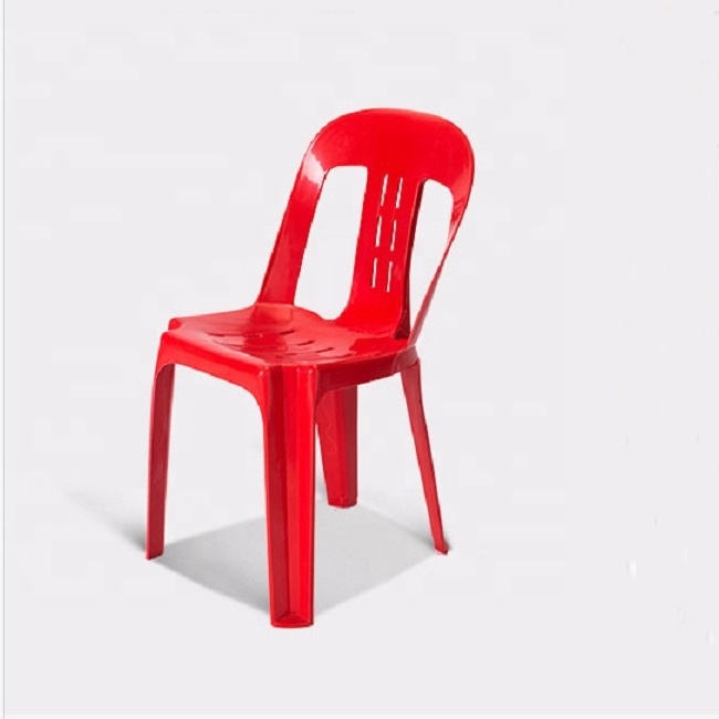 Cheap modern outdoor white plastic chair without armrest