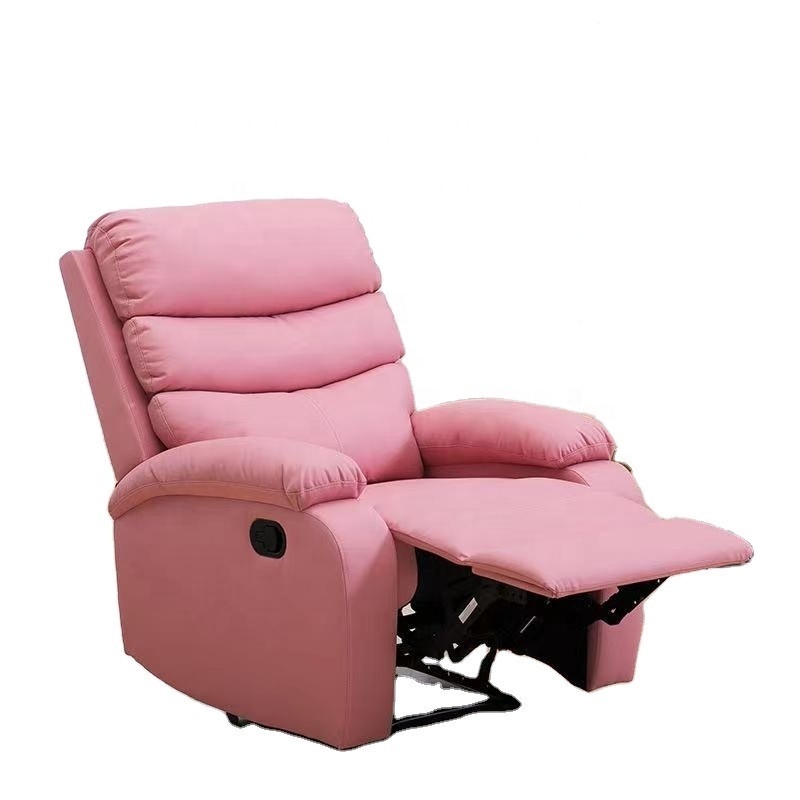 Cheap Pink leather Electric Mechanism Living Room Furniture Reclining Sofa