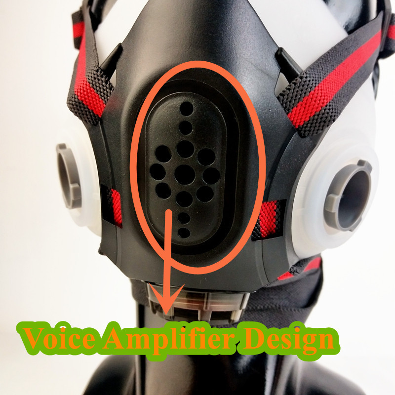 Reusable Gas Mask Communication Voice Amplifier Face Mask Fashion Transparent Half Face Toxic Dust Gas Respirator