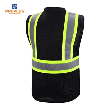 Meets ANSI/ISEA Standard High Visibility Zipper Front Safety Vest Reflective Traffic Vest