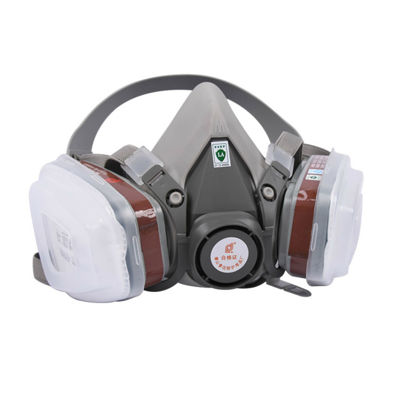 Factory Half Face Gas Mask Chemical Respirator 3 Years any Industry for Respiratory Protection Rubber with Double Filter PPEPLUS