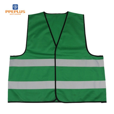 100% Polyester Fabric High Visibility Vest EN20471 Green Color Reflective Vest Safety