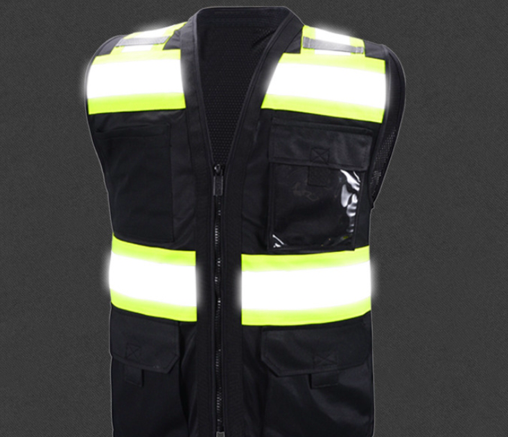 Meets ANSI/ISEA Standard High Visibility Zipper Front Safety Vest Reflective Traffic Vest