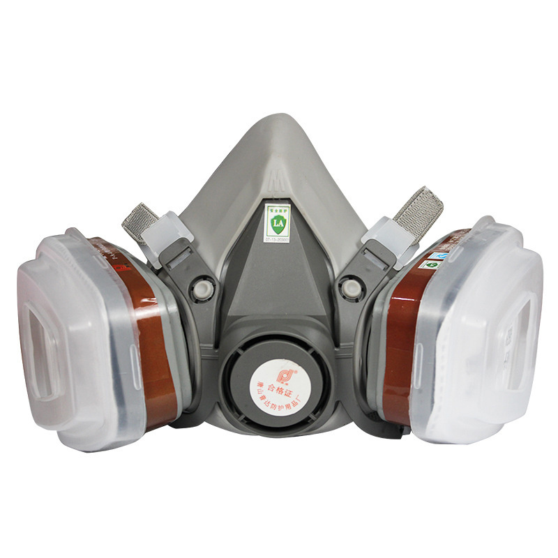 Factory Half Face Gas Mask Chemical Respirator 3 Years any Industry for Respiratory Protection Rubber with Double Filter PPEPLUS