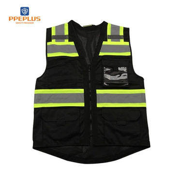 Meets ANSI/ISEA Standard High Visibility Zipper Front Safety Vest Reflective Traffic Vest