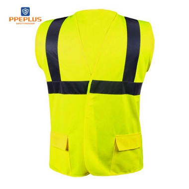 100% Polyester Fabric High Visibility Vest EN20471 Green Color Reflective Vest Safety