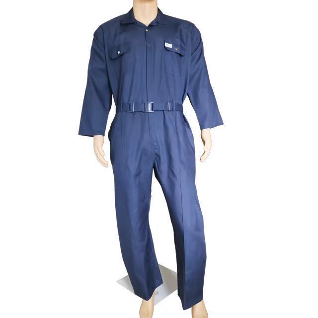 Wholesale blue safety coverall industrial workwear mechanics work suit with reflector