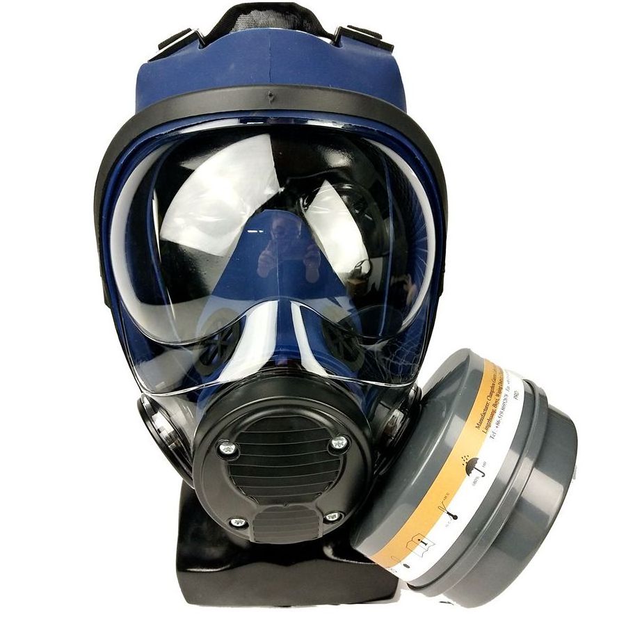 40mm Single Filter Voice Speaker CE EN136 Certification Custom Silicone Full Face Respirator Gas Mask