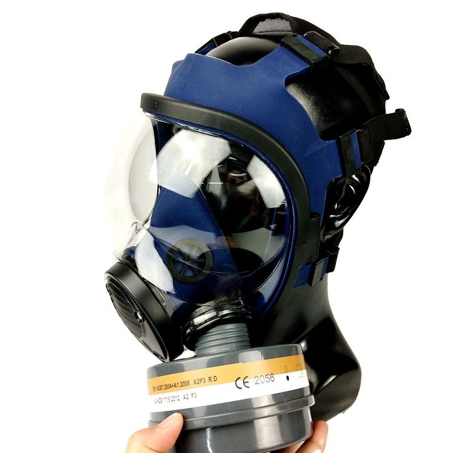 40mm Single Filter Voice Speaker CE EN136 Certification Custom Silicone Full Face Respirator Gas Mask