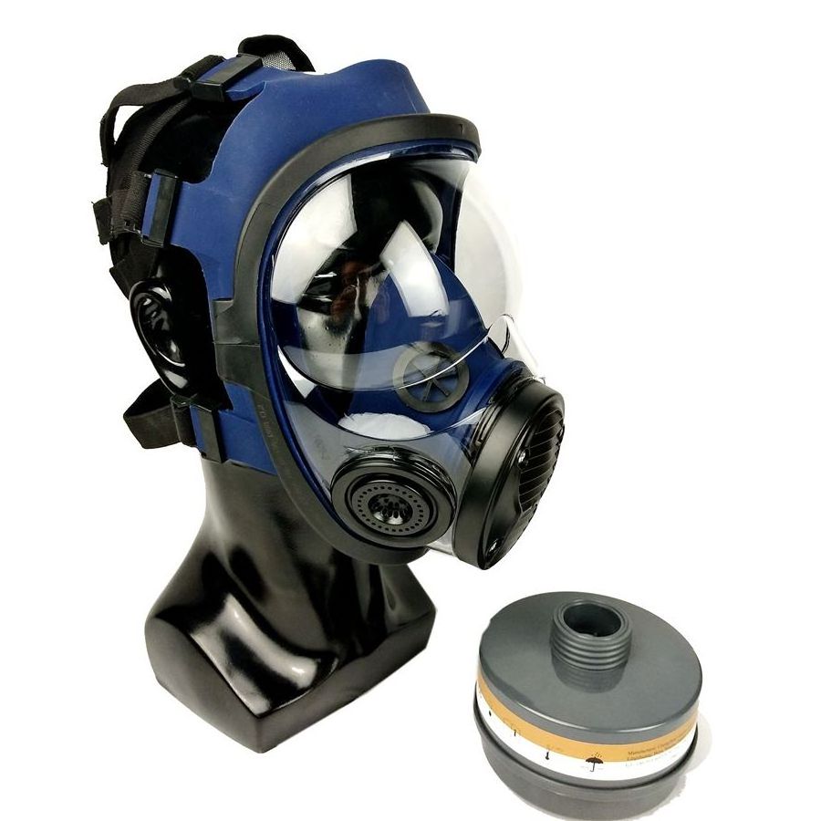 40mm Single Filter Voice Speaker CE EN136 Certification Custom Silicone Full Face Respirator Gas Mask