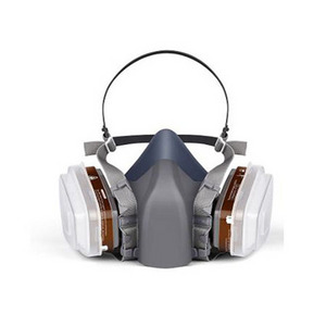 PPE PLUS Grey TPE Half Face Mask Respirator Air Purifying Industrial Double Filters Painting Gas Mask