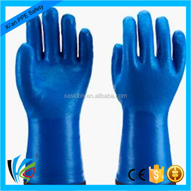 East Asia borgue oil resistant gloves acid resistant gloves dipping PVC industrial rubber gloves