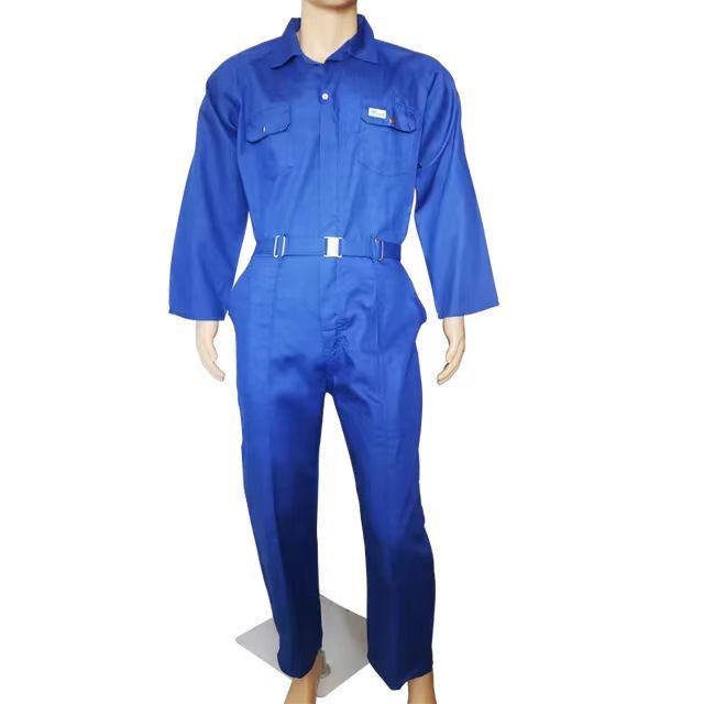 Wholesale blue safety coverall industrial workwear mechanics work suit with reflector