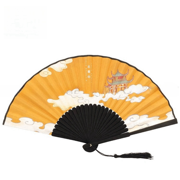 Pre Made Fan With Private Logo Luxury Silk Bamboo Personalized White Handheld Folding Fan Wedding Customized Printed Hand Fan