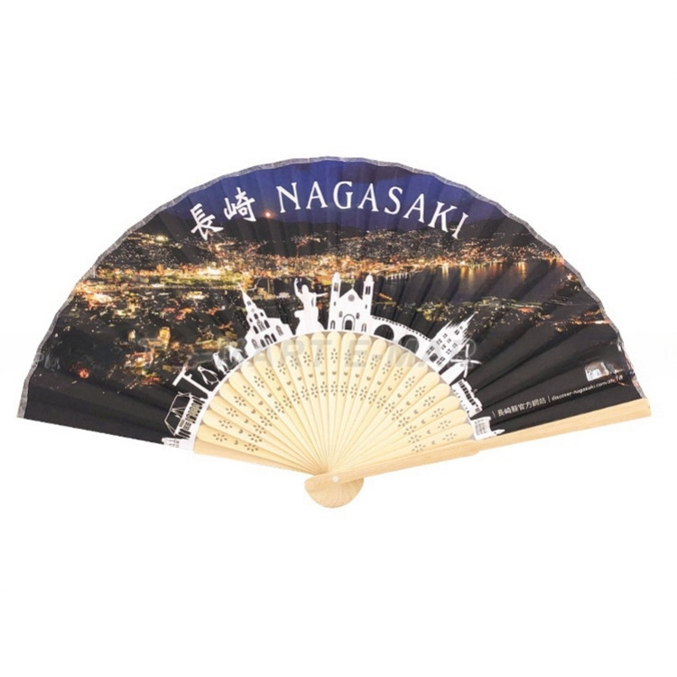 Pre Made Fan With Private Logo Luxury Silk Bamboo Personalized White Handheld Folding Fan Wedding Customized Printed Hand Fan