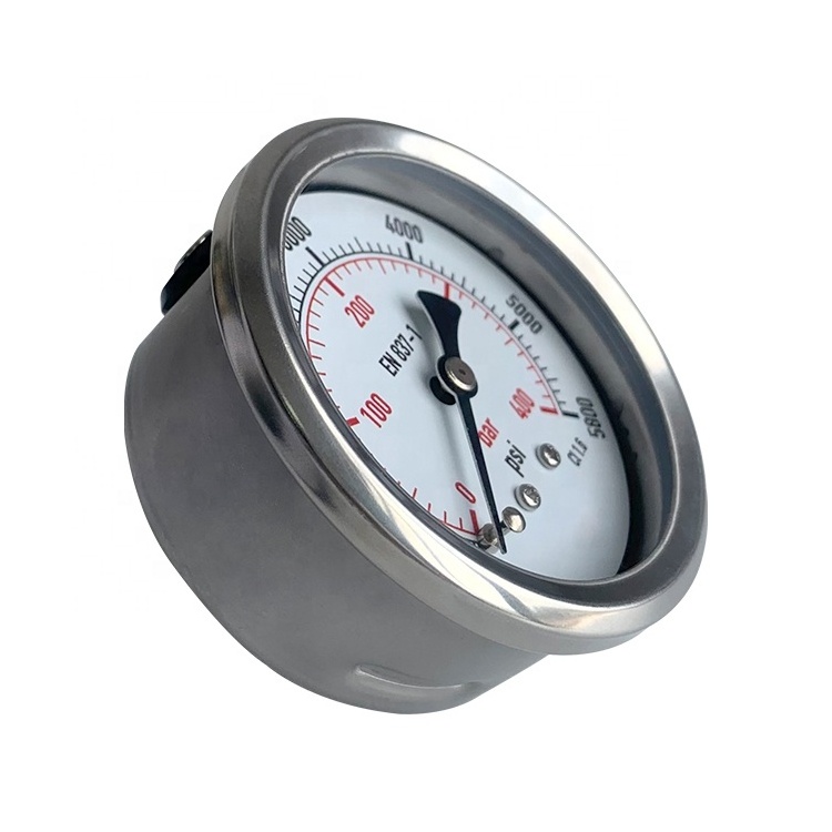 Contact mount u tube psi bourdon type hydraulic oil mpa all stainless steel glycerin filled bar pressure gauge manometer