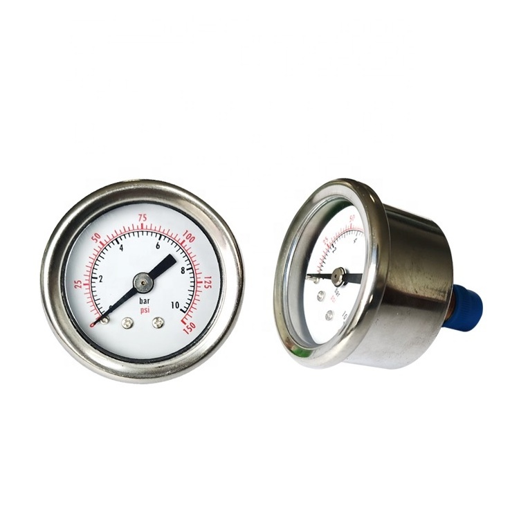 Lazer welding Back measuring instruments pressure gauge 2in for air 30 bar