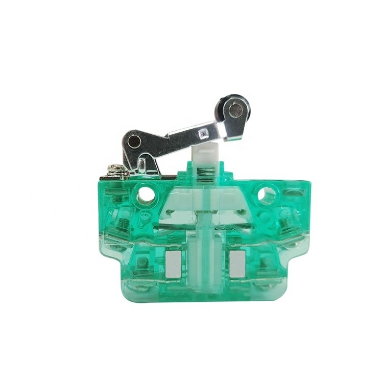 250VDC Plastic Roller Lever Snap Action Magnetic Micro Switch For Double break Contact And Positive Opening Operation