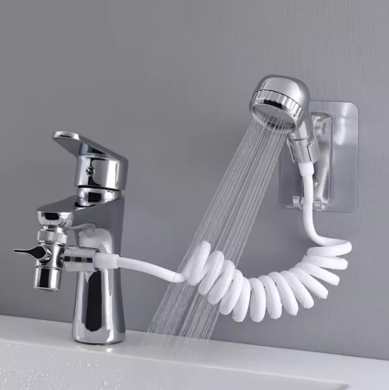 Bathroom hot and cold water basin extension shrink nozzle set shampoo magic hair salon faucet