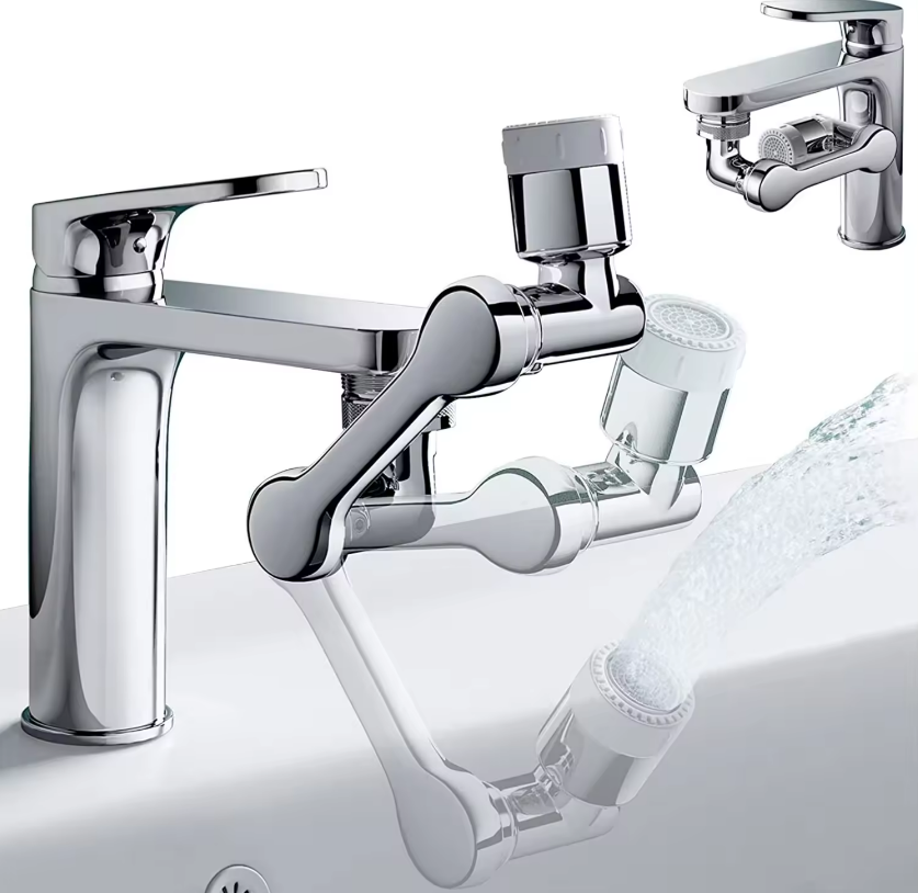 1080 Degree Rotatable Multi-Function Bathroom Sink ExtenderRotating Robotic ArmRotating Extension Faucet Aerator