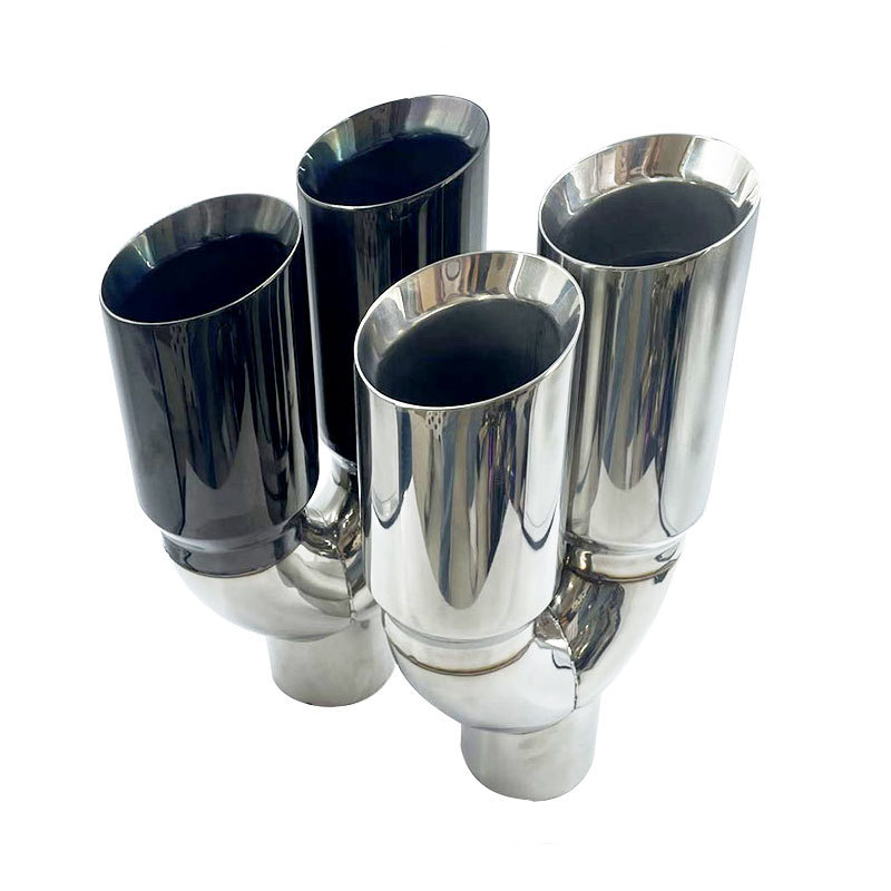 Car Accessories 2.5 inch 3 inch stainless steel Muffler Tips Y-type double outlet straight edge exhaust pipe tips