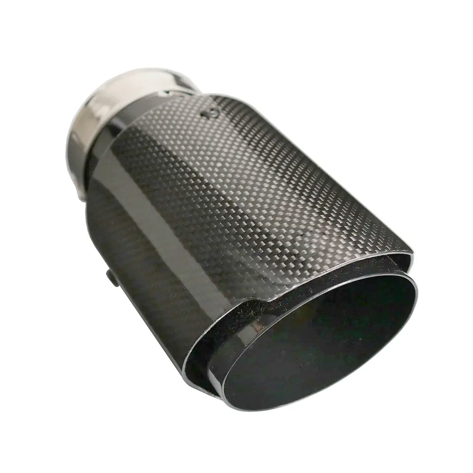 2.5 Inch Car New Gear shape Matte carbon fiber exhaust tips and led exhaust muffler tips from factory